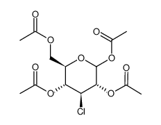 1,2,4,6-Tetra-O-acetyl-3-chloro-3-deoxy-D-glucopyranose结构式