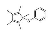 (1,2,3,4,5-pentamethylcyclopenta-2,4-dien-1-yl)sulfanylbenzene结构式