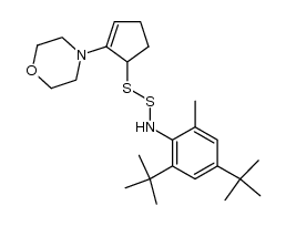 N-(2,4-di-tert-butyl-6-methylphenyl)-2-(2-morpholinocyclopent-2-en-1-yl)disulfanamine Structure