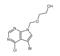 5-bromo-4-chloro-7[(2-hydroxyethoxy)methyl]pyrrolo[2,3-d]pyrimidine结构式