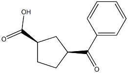 Cyclopentanecarboxylic acid, 3-benzoyl-, (1R,3S)- Structure