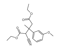 1-Cyano-2-(3-methoxyphenyl)-2-methyl-1,3-propandicarbonsaeurediethylester Structure