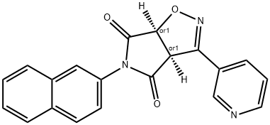 (3aR,6aS)-5-naphthalen-2-yl-3-pyridin-3-yl-3a,6a-dihydropyrrolo[3,4-d][1,2]oxazole-4,6-dione结构式