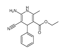 2-Amino-3-cyano-1,4-dihydro-6-methyl-4-phenylpyridin-5-carbonsaeureethylester结构式