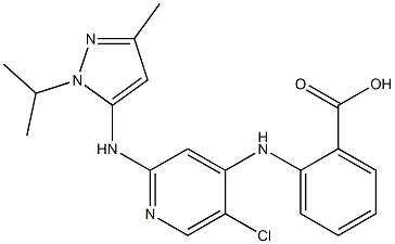 2-(5-chloro-2-(1-isopropyl-3-methyl-1H-pyrazol-5-ylamino)pyridin-4-ylamino)benzoic acid Structure