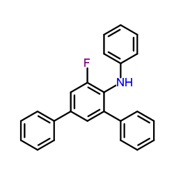 [1,1':3',1''-Terphenyl]-4'-amine, 5'-fluoro-N-phenyl- Structure
