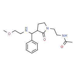 N-(2-(3-((2-methoxyethylamino)(phenyl)methyl)-2-oxopyrrolidin-1-yl)ethyl)acetamide Structure