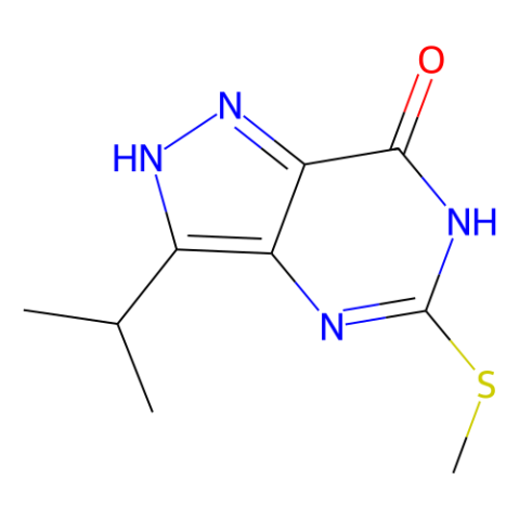 7H-Pyrazolo[4,3-d]pyrimidin-7-one, 1,6-dihydro-3-(1-Methylethyl)-5-(Methylthio)- Structure