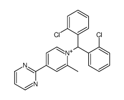 2-[1-[bis(2-chlorophenyl)methyl]-2-methylpyridin-1-ium-4-yl]pyrimidine Structure