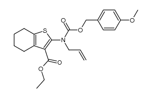 ethyl 2-(allyl(((4-methoxybenzyl)oxy)carbonyl)amino)-4,5,6,7-tetrahydrobenzo[b]thiophene-3-carboxylate结构式