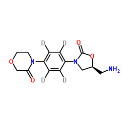 4-[4-[(5S)-5-(Aminomethyl)-2-oxo-3-oxazolidinyl]phenyl]-3-morpholinone-d4结构式