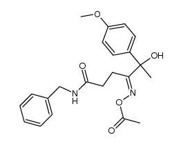 4-acetoxyimino-5-hydroxy-5-(p-methoxyphenyl)hexanoic acid benzylamide Structure