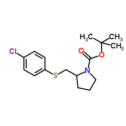 2-(4-Chloro-phenylsulfanylmethyl)-pyrrolidine-1-carboxylic acid tert-butyl ester Structure