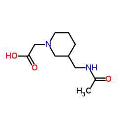 [3-(Acetamidomethyl)-1-piperidinyl]acetic acid Structure