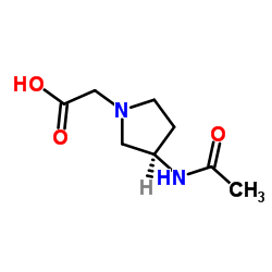 [(3R)-3-Acetamido-1-pyrrolidinyl]acetic acid Structure