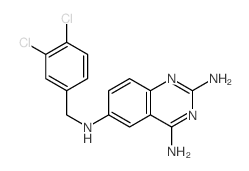 2,4-Diamino-6-(3,4-dichlorobenzylamino)quinazoline结构式