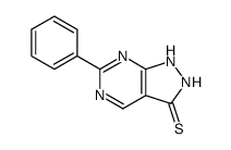 6-phenyl-1H-pyrazolo<3,4-d>pyrimidin-3(2H)-thione Structure