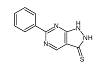 6-phenyl-1H-pyrazolo<3,4-d>pyrimidin-3(2H)-thione结构式