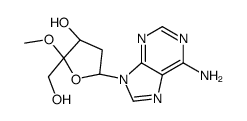 (2R,3S,5R)-5-(6-aminopurin-9-yl)-2-(hydroxymethyl)-2-methoxyoxolan-3-ol Structure