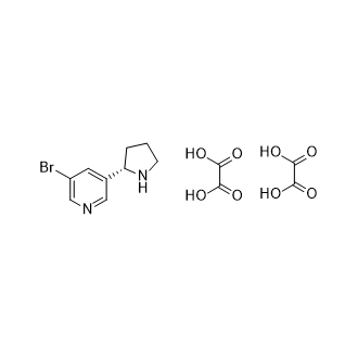 (S)-3-溴-5-(吡咯烷-2-基)吡啶二草酸盐结构式