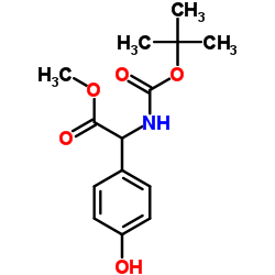 2-(Boc-氨基)-2-(4-羟基苯基)乙酸甲酯结构式