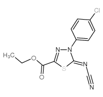 ETHYL 4-(4-CHLOROPHENYL)-5-CYANAMIDE-4,5-DIHYDRO-1,3,4-THIADIAZOLE-2-CARBOXYLATE Structure