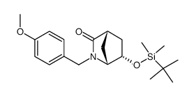 (1R,4S,6S)-6-(tert-Butyldimethylsiloxy)-2-(p-methoxybenzyl)-2-azabicyclo(2.2.1)-3-heptanone结构式