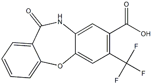11-oxo-7-(trifluoromethyl)-10,11-dihydrodibenzo[b,f][1,4]oxazepine-8-carboxylic acid结构式