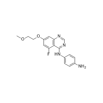 N1-(5-Fluoro-7-(2-methoxyethoxy)quinazolin-4-yl)benzene-1,4-diamine structure