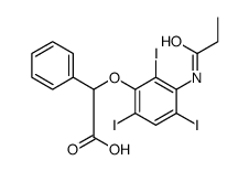 2-Phenyl-2-(3-propionylamino-2,4,6-triiodophenoxy)acetic acid structure