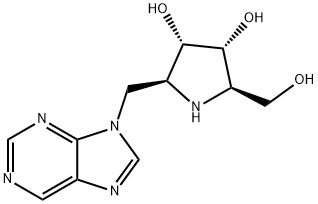 3,4-Pyrrolidinediol, 2-(hydroxymethyl)-5-(9H-purin-9-ylmethyl)-, (2R,3R,4S,5S)- Structure