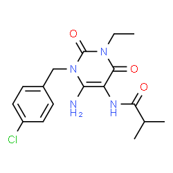 Propanamide,N-[6-amino-1-[(4-chlorophenyl)methyl]-3-ethyl-1,2,3,4-tetrahydro-2,4-dioxo-5-pyrimidinyl]-2-methyl- Structure