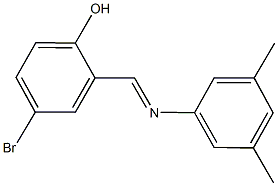 4-bromo-2-{[(3,5-dimethylphenyl)imino]methyl}phenol结构式