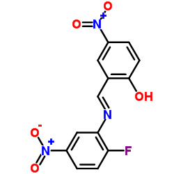 Phenol, 2-(2-fluoro-5-nitrophenyliminomethyl)-4-nitro-结构式
