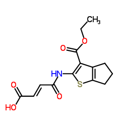 (2E)-4-{[3-(Ethoxycarbonyl)-5,6-dihydro-4H-cyclopenta[b]thiophen-2-yl]amino}-4-oxo-2-butenoic acid结构式