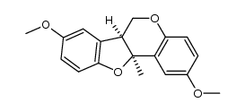 (6aS,11aS)-2,8-dimethoxy-11a-methyl-6a,11a-dihydro-6H-benzofuro[3,2-c]chromene Structure
