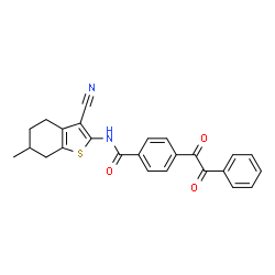 N-(3-cyano-6-methyl-4,5,6,7-tetrahydro-1-benzothien-2-yl)-4-[oxo(phenyl)acetyl]benzamide结构式