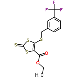 Ethyl 2-thioxo-5-{[3-(trifluoromethyl)benzyl]sulfanyl}-1,3-dithiole-4-carboxylate Structure