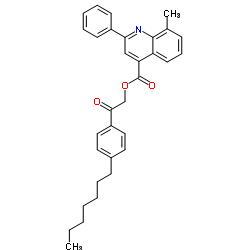 2-(4-Heptylphenyl)-2-oxoethyl 8-methyl-2-phenyl-4-quinolinecarboxylate Structure