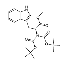 (2S)-2-(di-tert-butoxycarbonylamino)-3-(1H-indol-3-yl)propionic acid methyl ester Structure