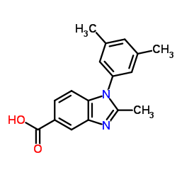 1-(3,5-Dimethylphenyl)-2-methyl-1H-benzimidazole-5-carboxylic acid结构式