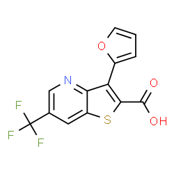 3-(FURAN-2-YL)-6-(TRIFLUOROMETHYL)THIENO[3,2-B]PYRIDINE-2-CARBOXYLICACID Structure