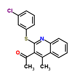 1-{2-[(3-Chlorophenyl)sulfanyl]-4-methyl-3-quinolinyl}ethanone Structure