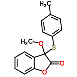 3-methoxy-3-(4-methylphenyl)sulfanyl-1-benzofuran-2-one Structure