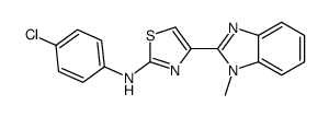 N-(4-chlorophenyl)-4-(1-methylbenzimidazol-2-yl)-1,3-thiazol-2-amine结构式