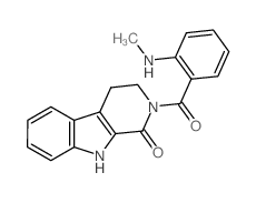 1H-Pyrido(3,4-b)indol-1-one, 2,3,4,9-tetrahydro-2-(2-(methyamino)benzoyl)- picture