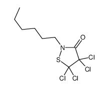 4,4,5,5-tetrachloro-2-hexyl-1,2-thiazolidin-3-one结构式