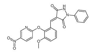 4-[[3-methoxy-2-(5-nitropyridin-2-yl)oxyphenyl]methylidene]-1-phenylpyrazolidine-3,5-dione Structure
