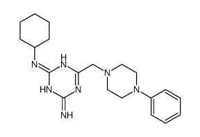 2-N-cyclohexyl-6-[(4-phenylpiperazin-1-yl)methyl]-1,3,5-triazine-2,4-diamine结构式