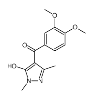 4-(3,4-dimethoxy-benzoyl)-2,5-dimethyl-1,2-dihydro-pyrazol-3-one Structure